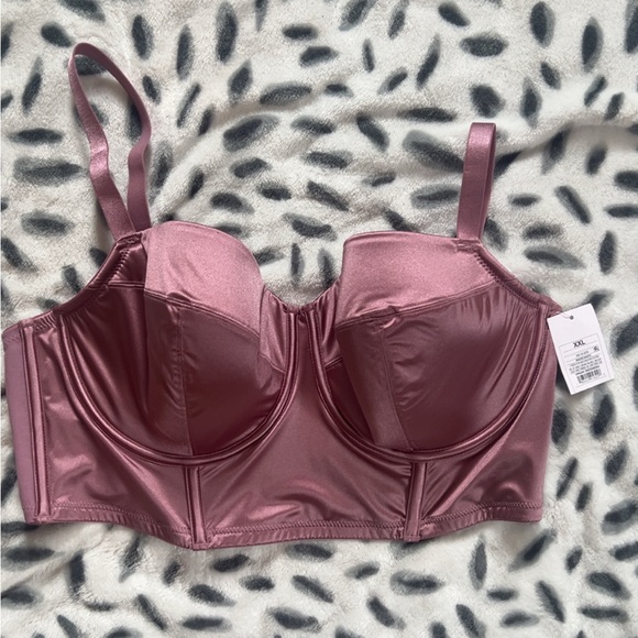 Auden Mauve Satin Bustier - Picture 2 of 4